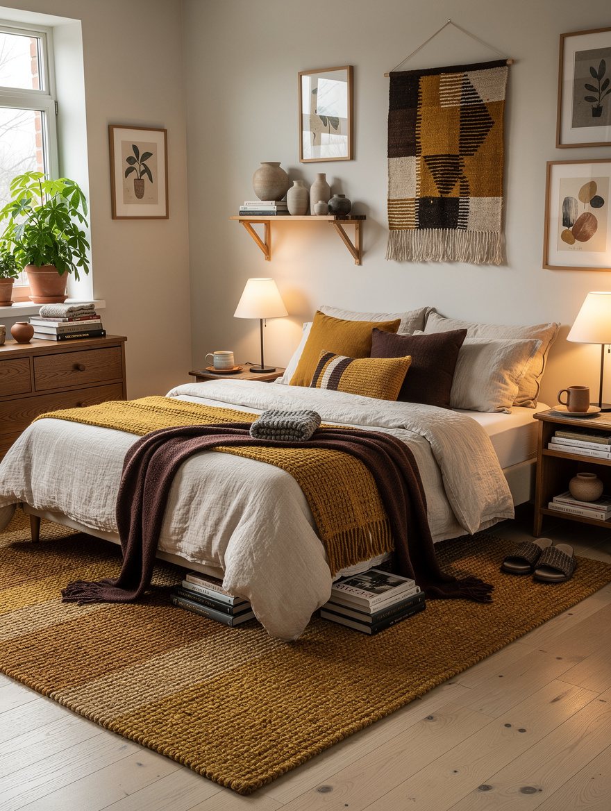 Anchor the Bed With a Large Wool Rug