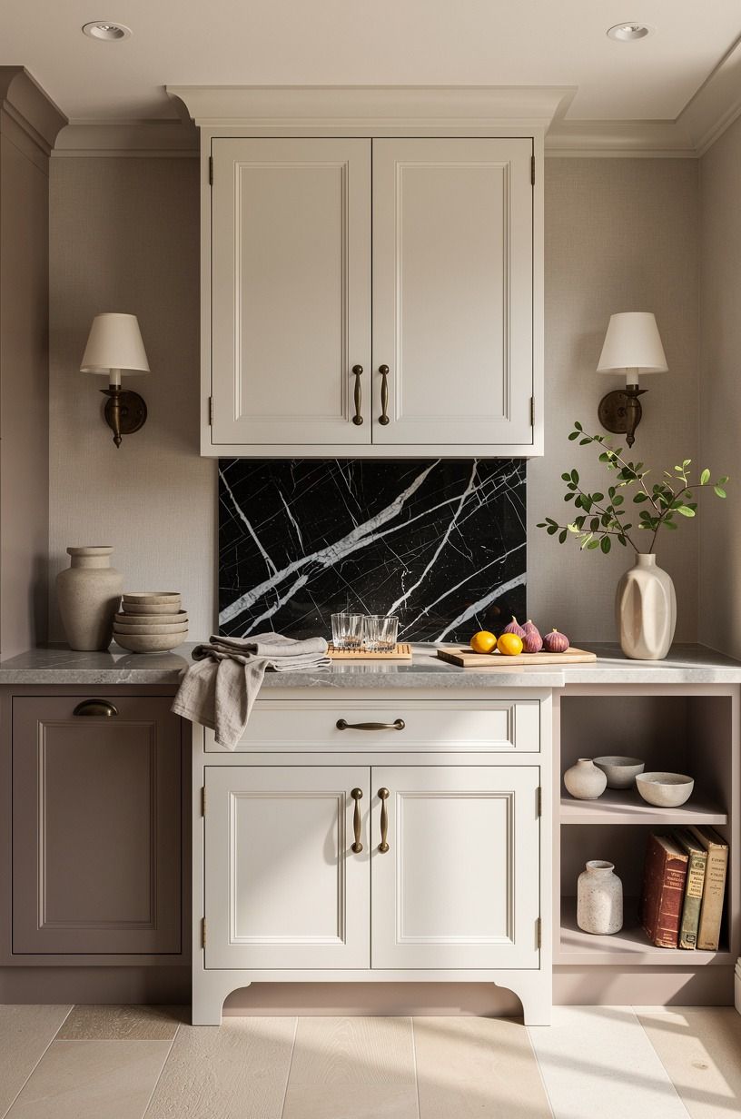 Choose honed counters over shiny quartz