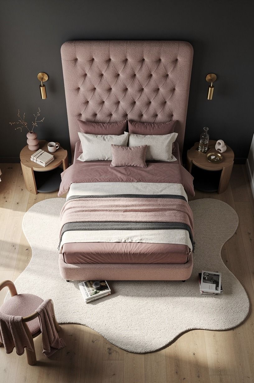 Choose a tufted headboard over a bare wall