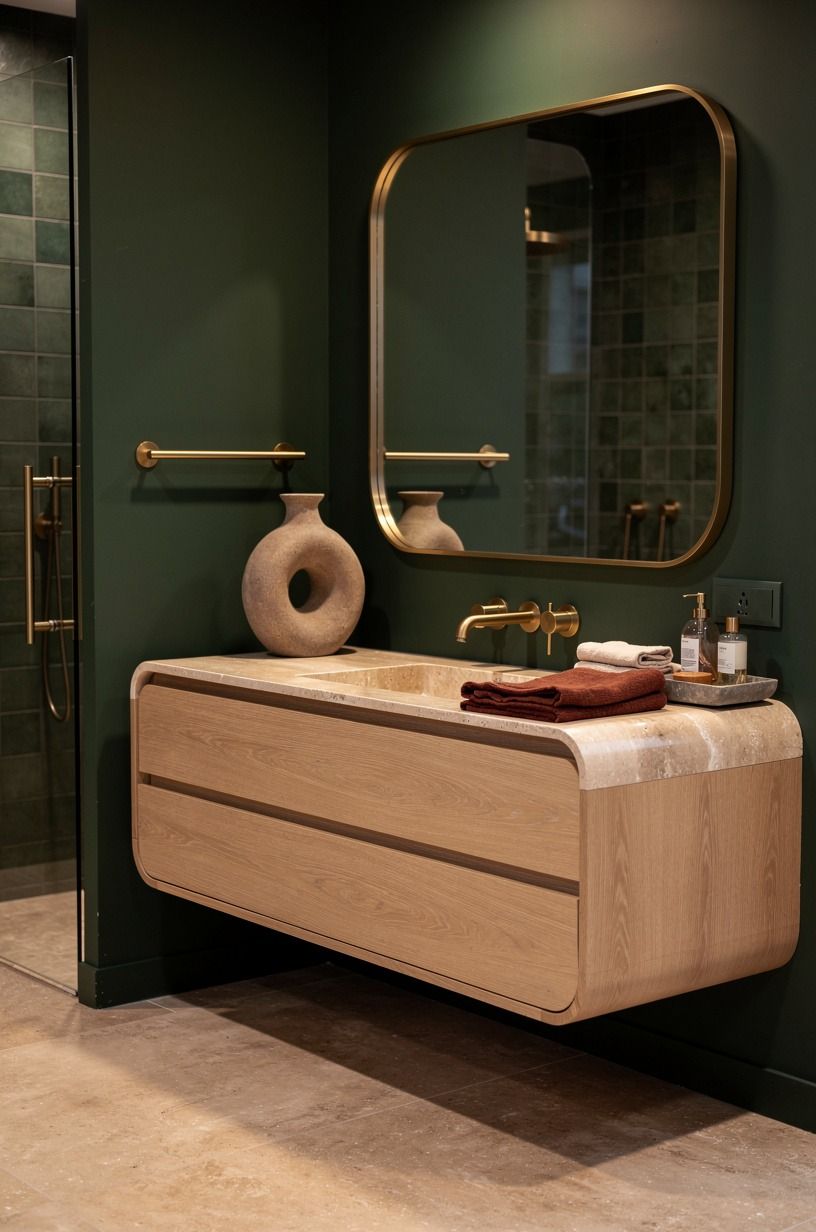 Swap chrome for brushed brass bathroom goals