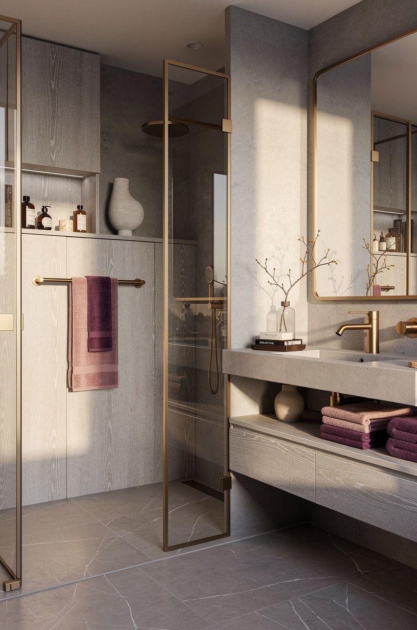 Choose brushed brass over shiny chrome