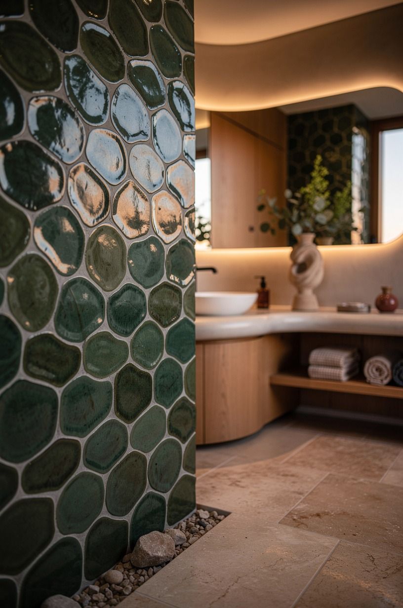 Frame the room with hand-glazed tile