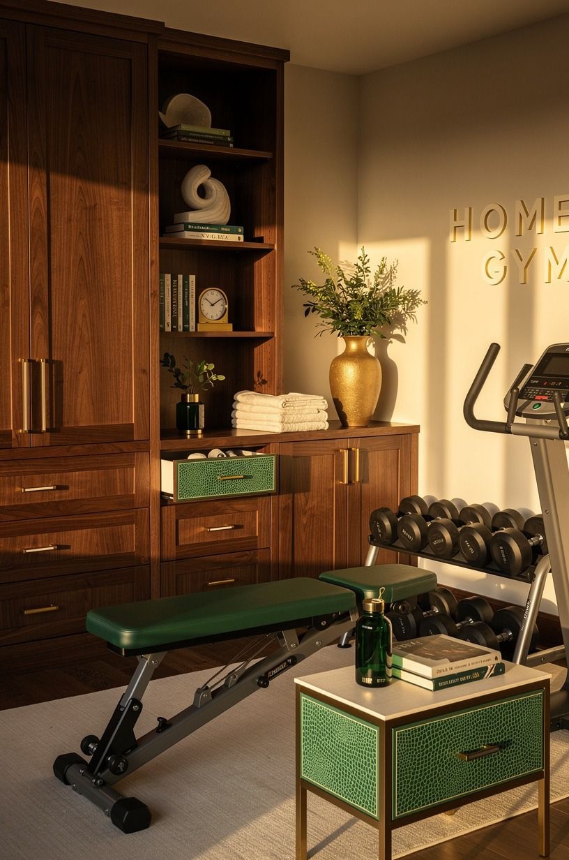 Choose walnut over glossy black storage