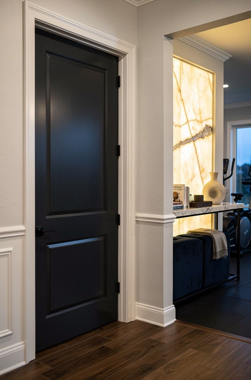 Use Sherwin-Williams Iron Ore on the ugly door