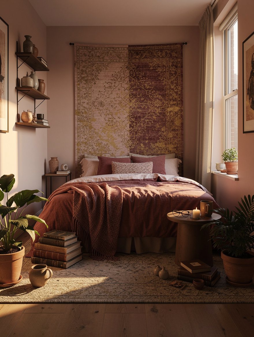 Center a Large Tapestry Like a Soft Headboard