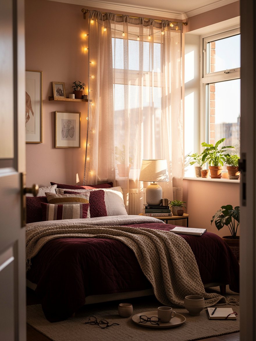 Layer Sheers Over Warm Plug-In Lights