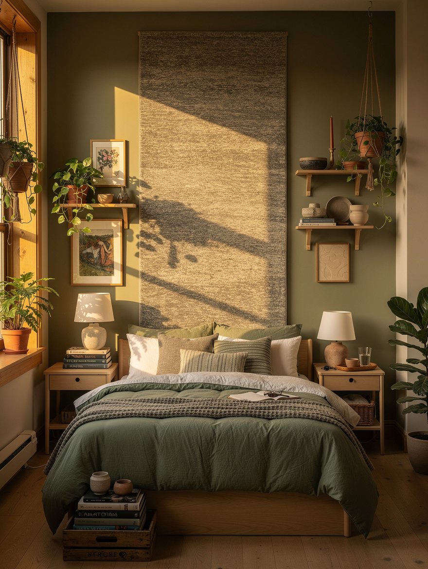Anchor the Bed With a Narrow Rug Panel