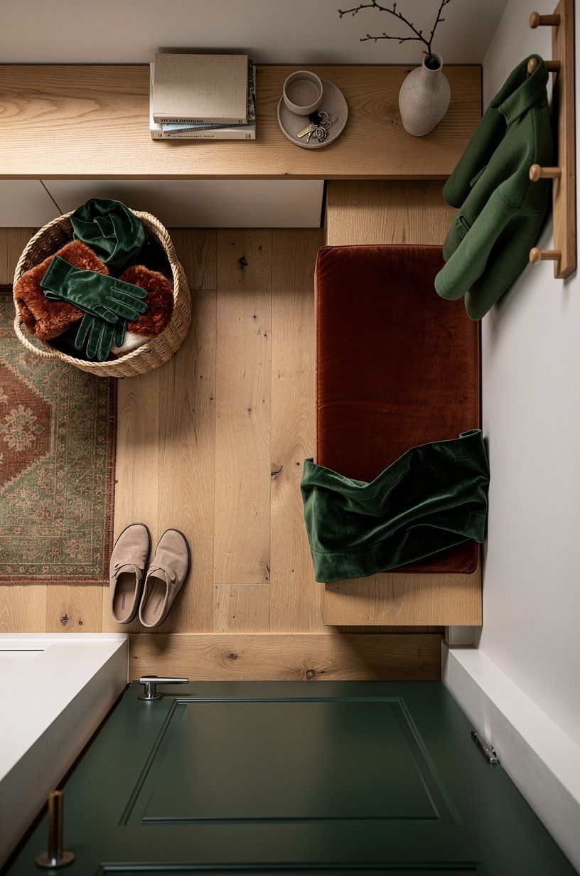 Frame the front entrance inside with a real basket