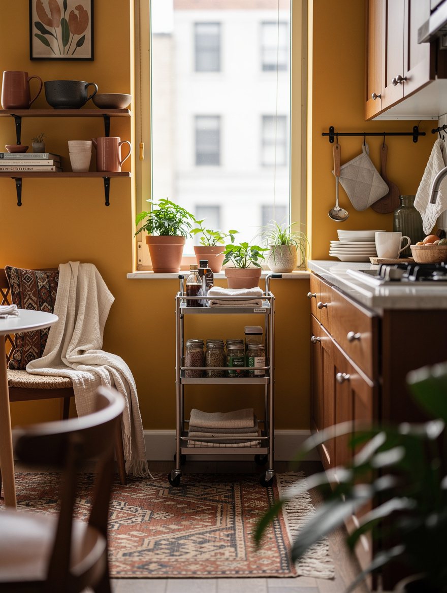 Roll a Narrow Cart Between Kitchen Jobs