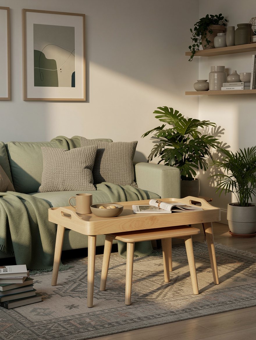 Pair a Tray Table With a Low Stool