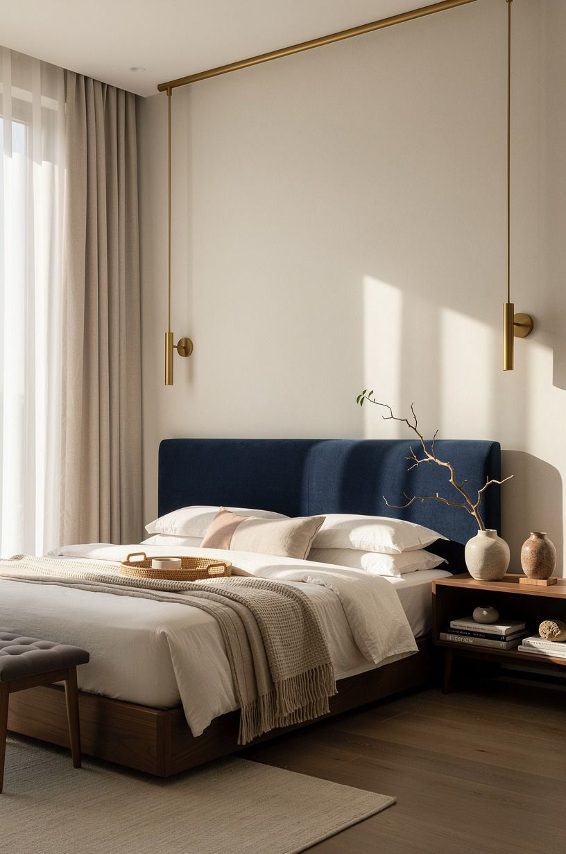 Anchor your bed with an upholstered headboard
