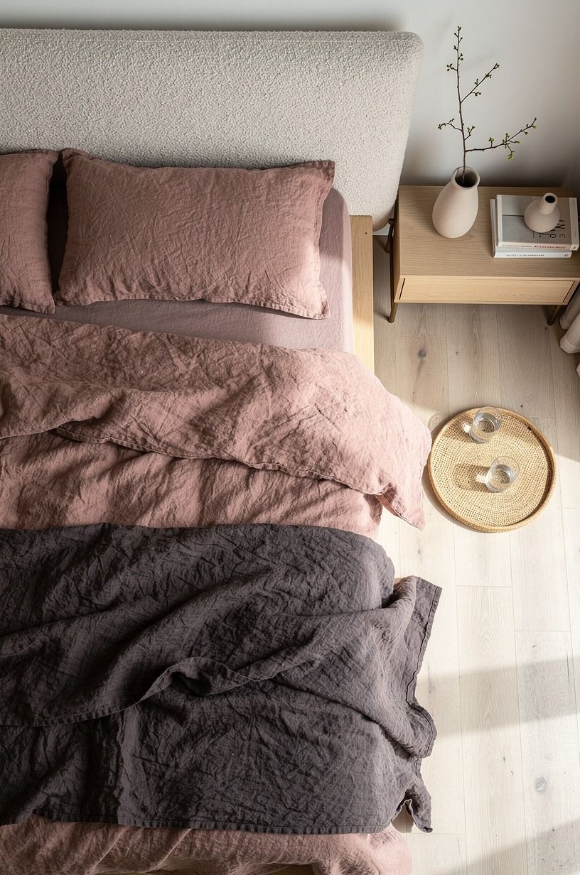 Layer bedding with the Rumpled Linen Rule