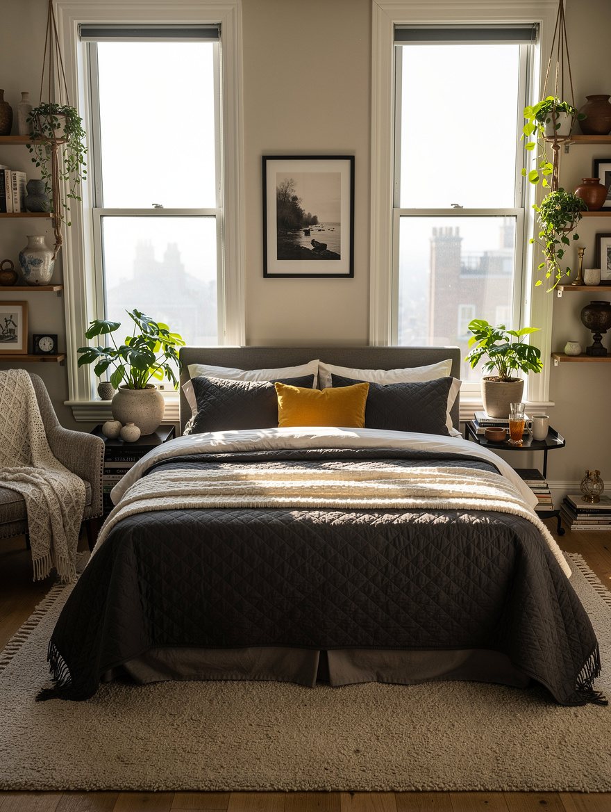 Fold a Quilted Coverlet Across the Lower Third