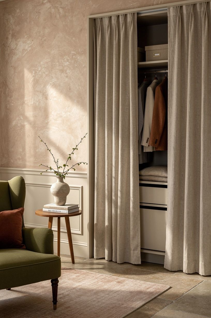Choose Curtains Over Heavy Closet Doors