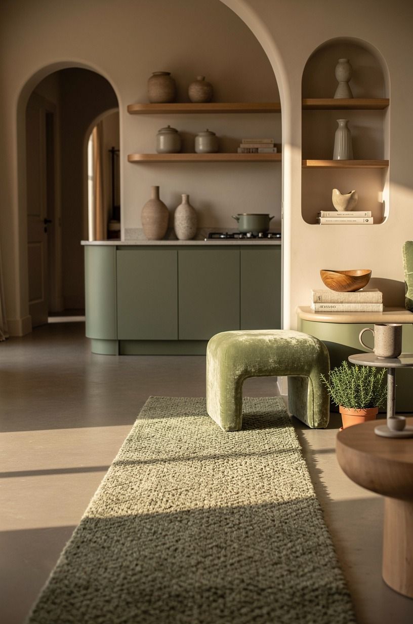 Anchor the floor with a washable runner