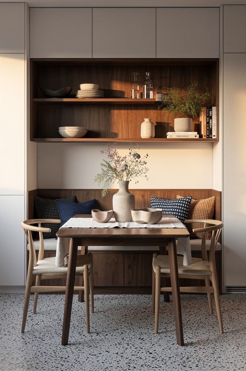 Build The Two-Wood Rule around your dining corner