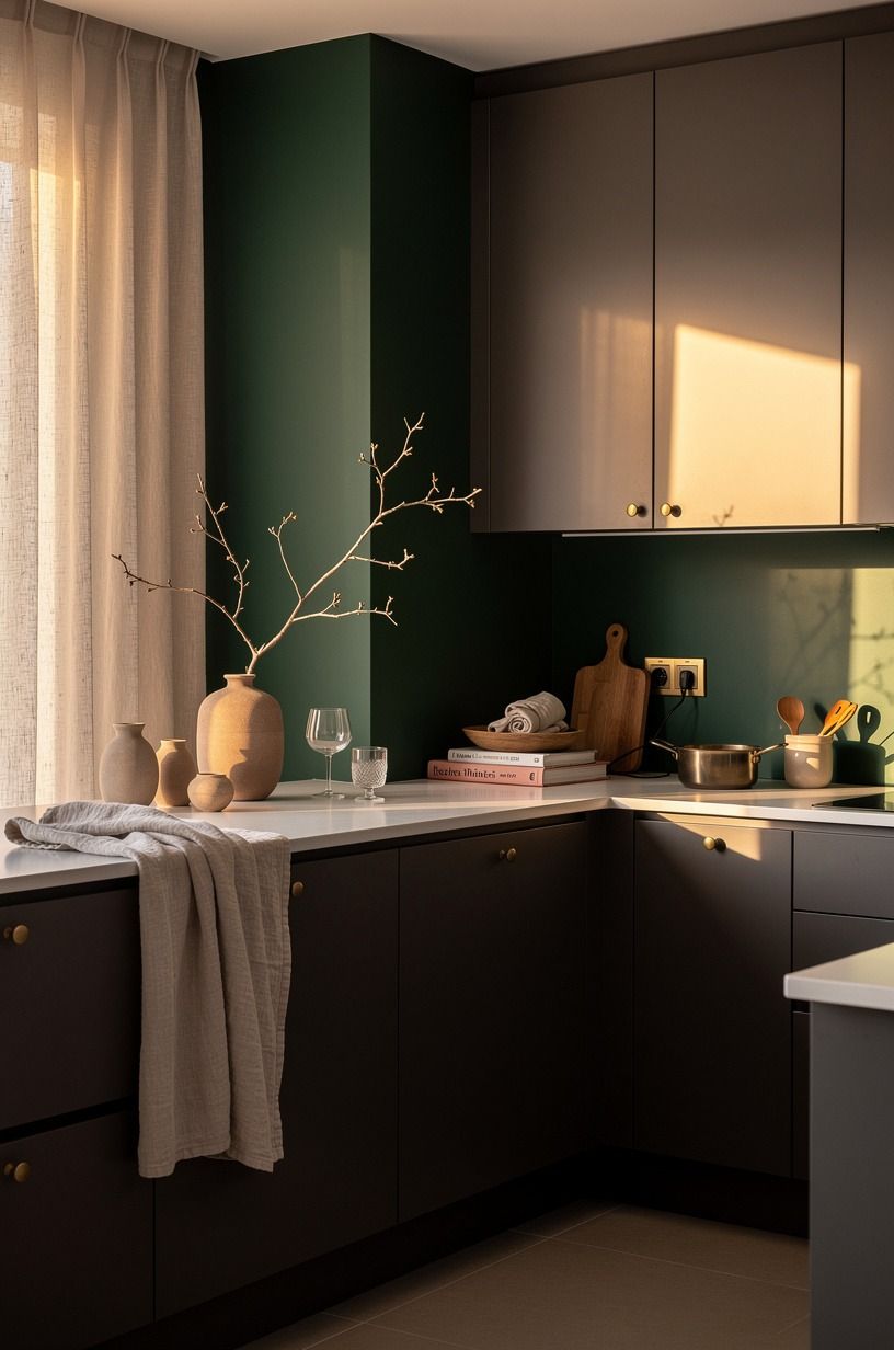 Paint one grounded accent in Studio Green
