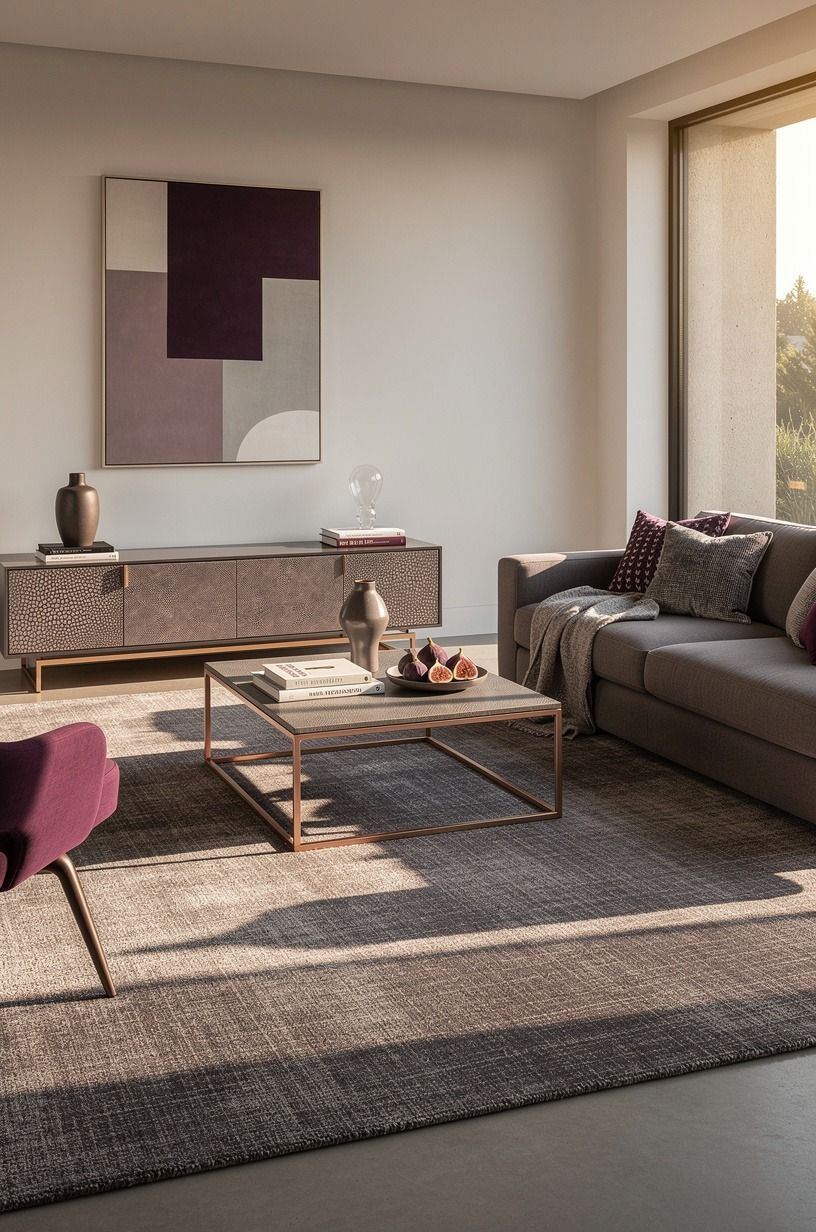 Anchor the room with a 9x12 wool rug