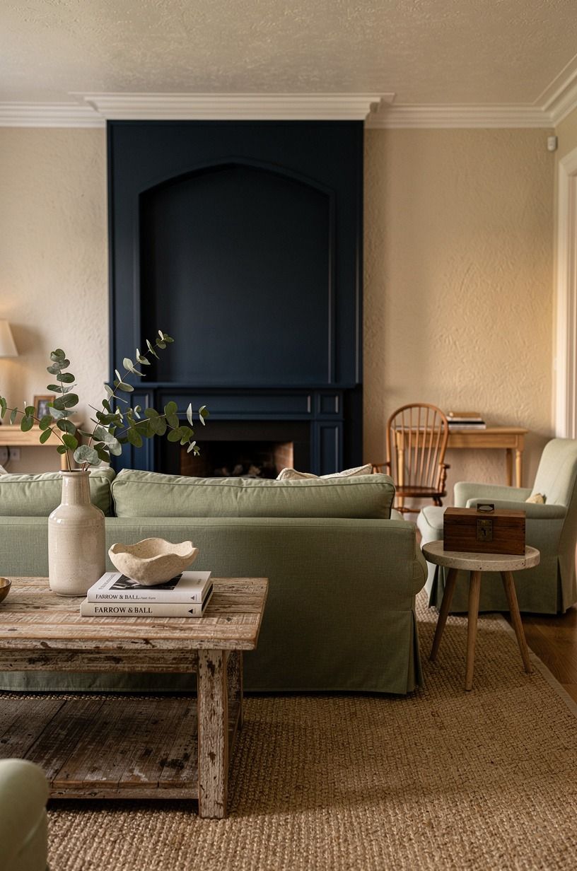 Paint the recess in Farrow & Ball Hague Blue No. 30