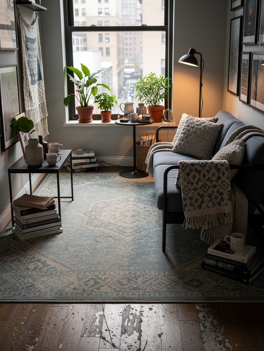 Let Furniture Overlap the Rug Edges