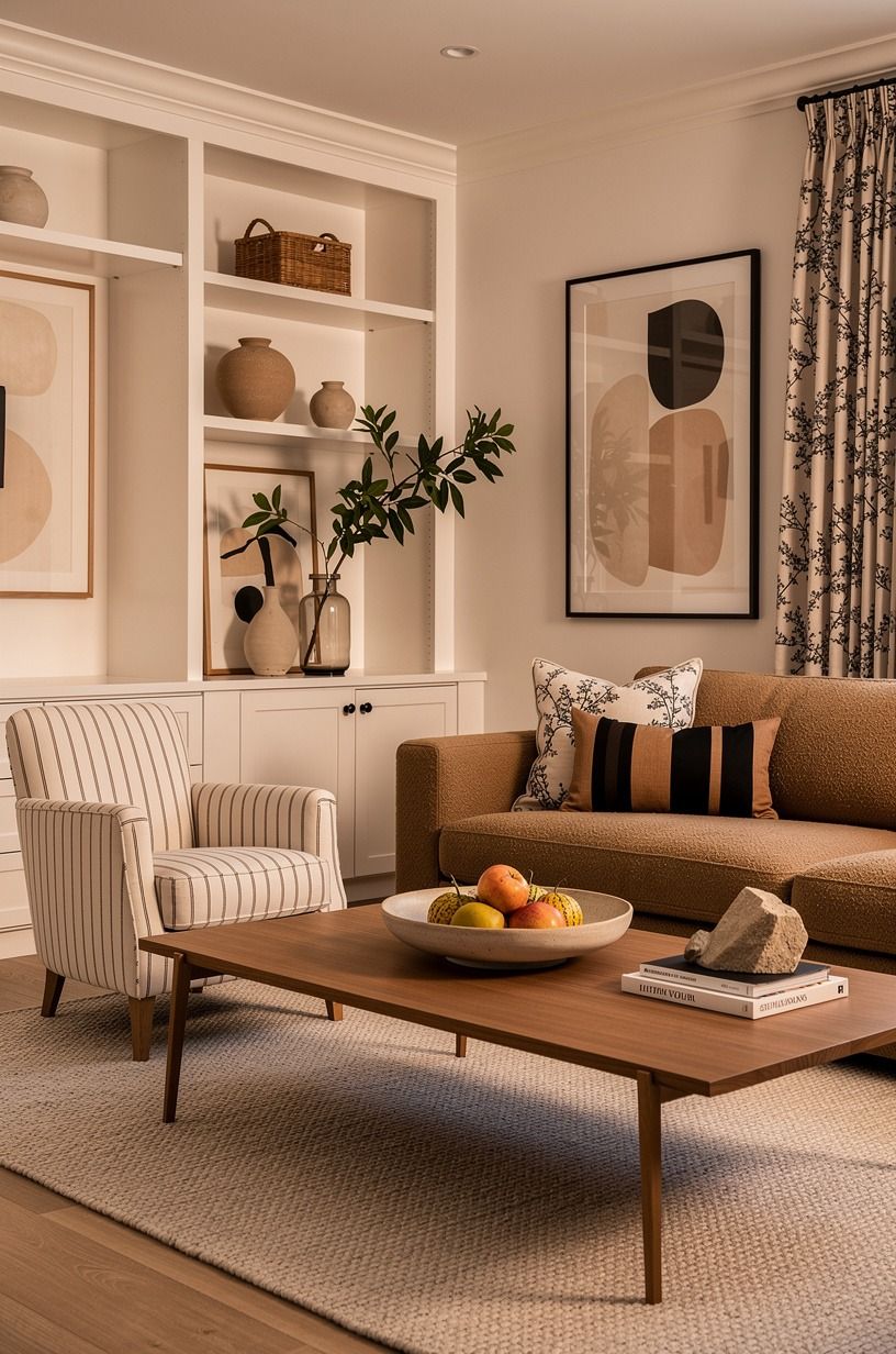 Mix chintz with stripes in small doses