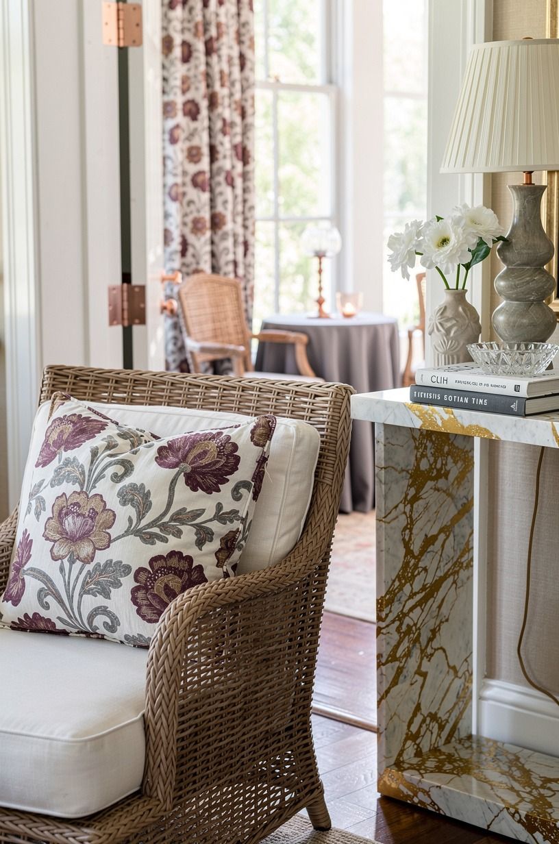 Use the Porch-to-Parlor Bridge with wicker