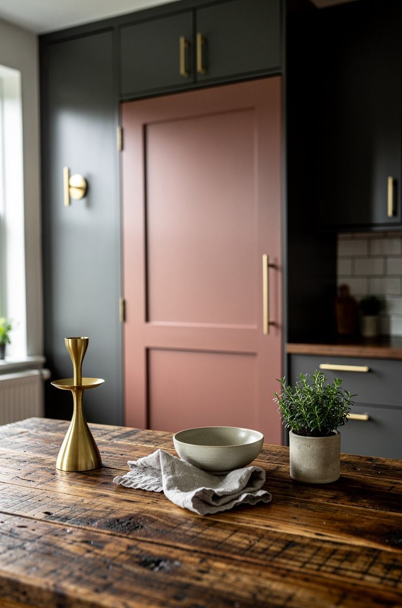 Put the pantry behind a moody door color