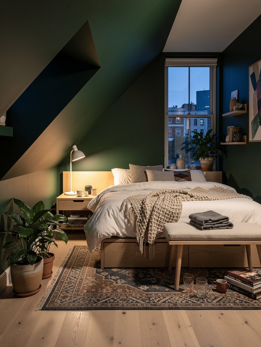 Put Low Furniture Under a Sloped Ceiling