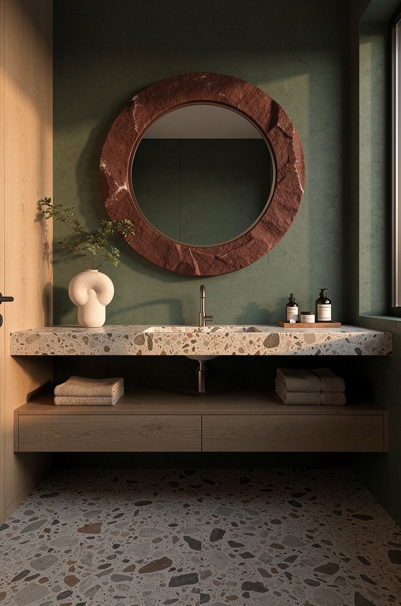 Build the Red Stone Halo around a round mirror