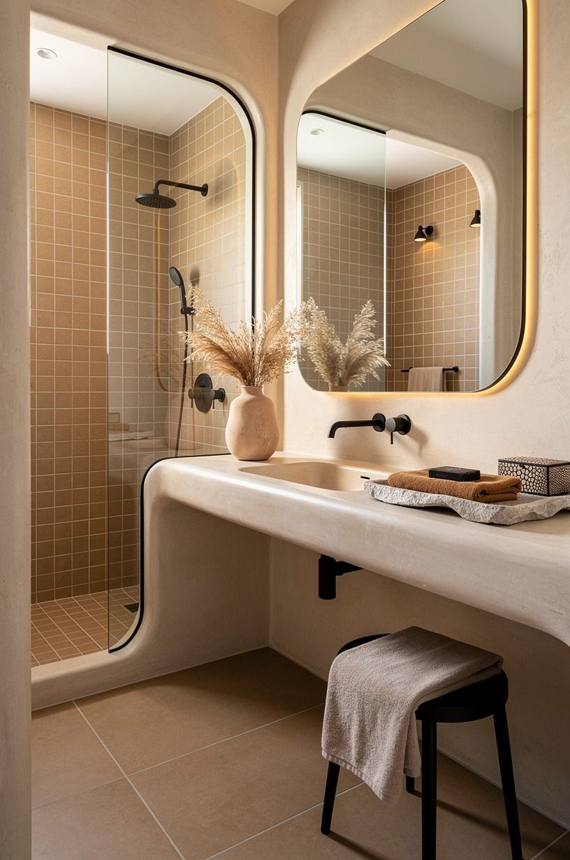 Swap white grout for a sand-toned joint