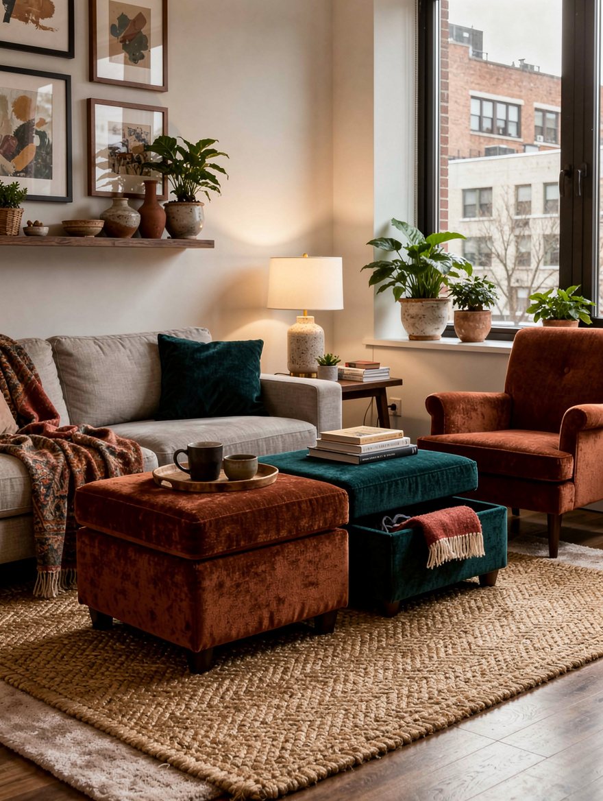 Pair Small Ottomans Instead of Buying One Giant Piece
