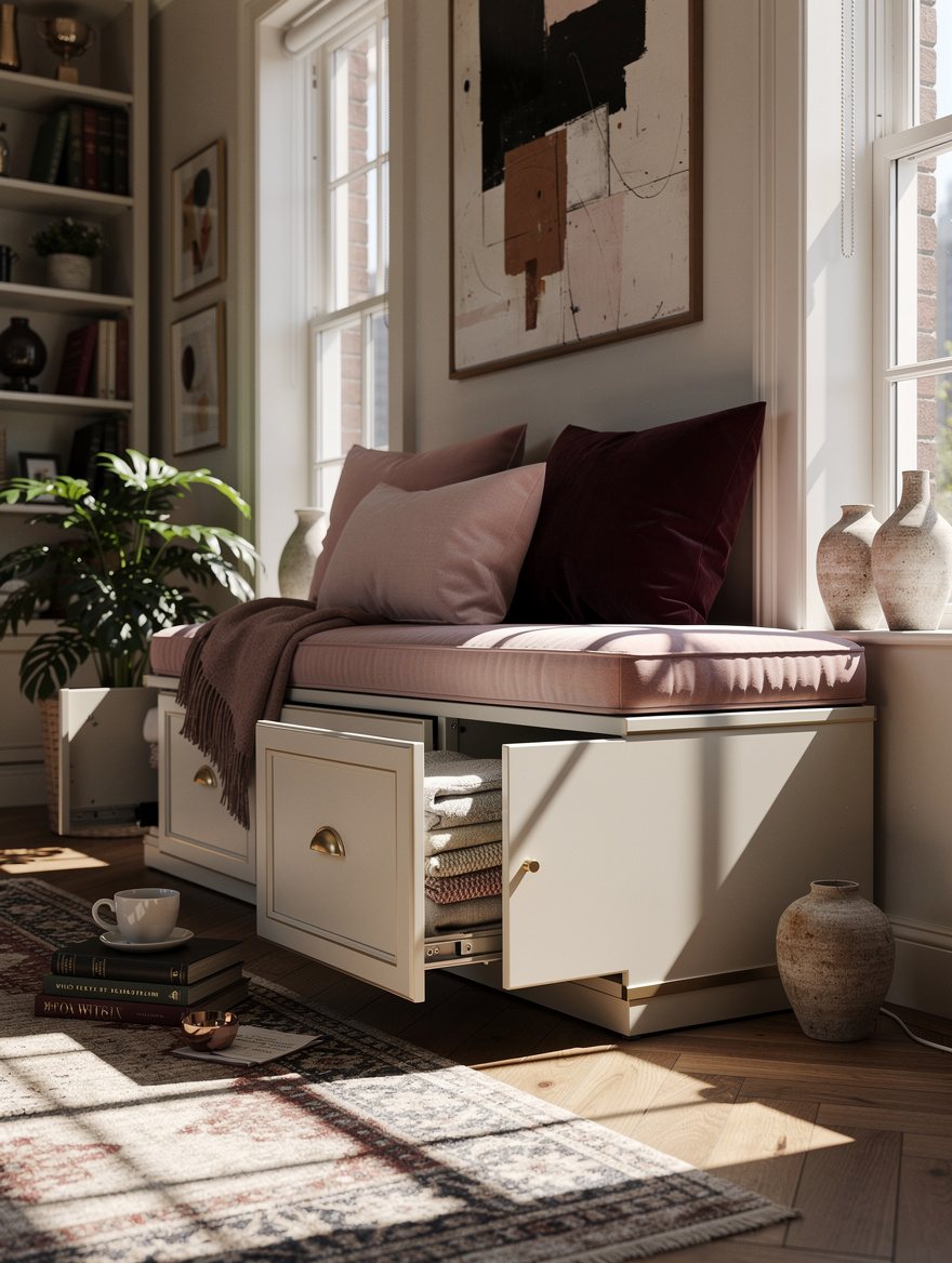 Keep Storage at Seat Height When the Room Is Tight