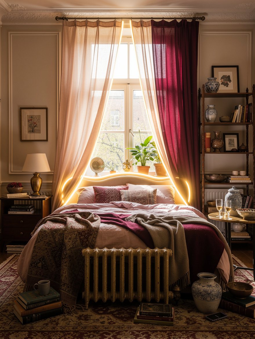 Hang VIDGA Curtains Around the Bed