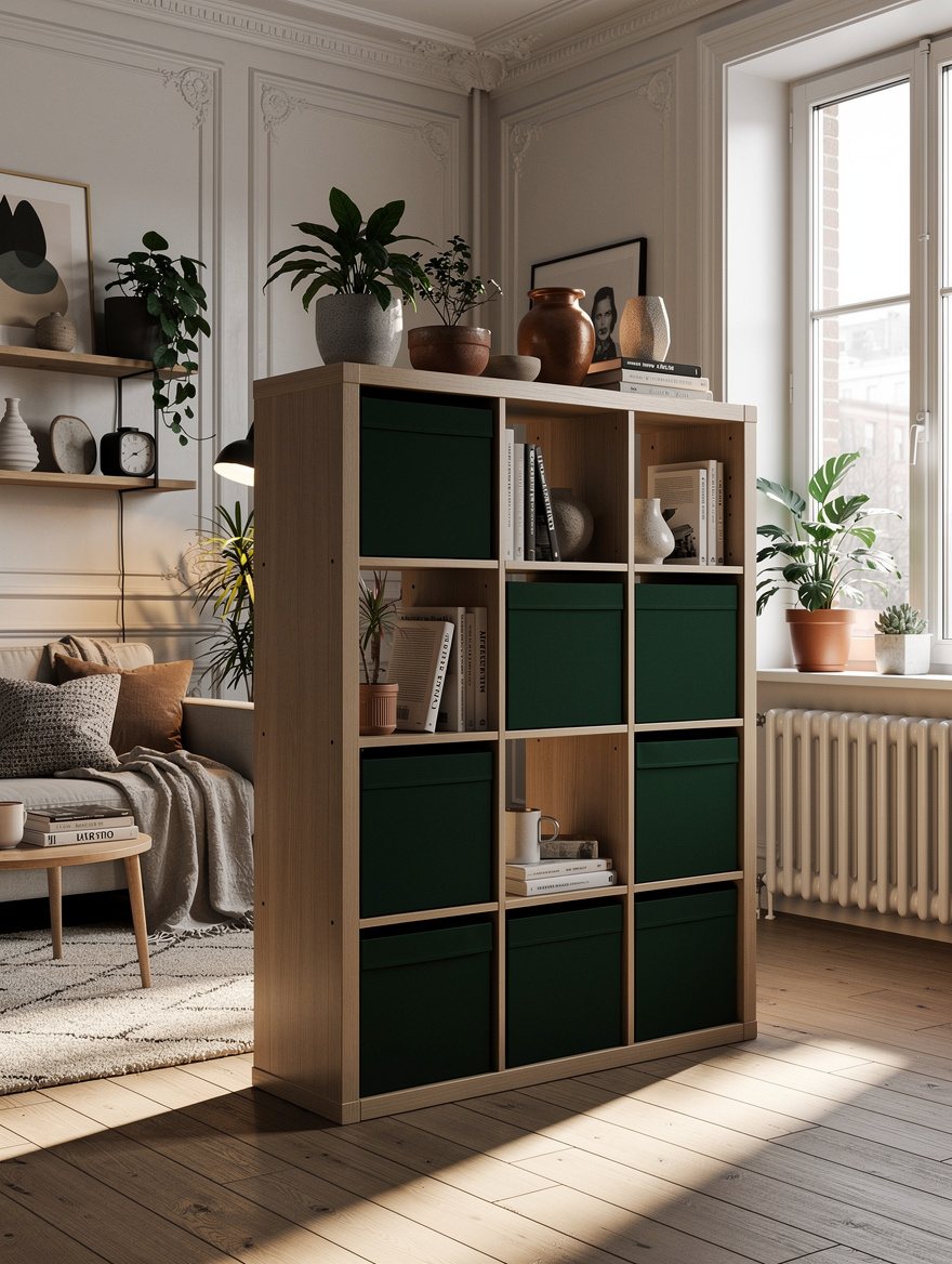 Hide Desk Clutter Inside KALLAX Bins