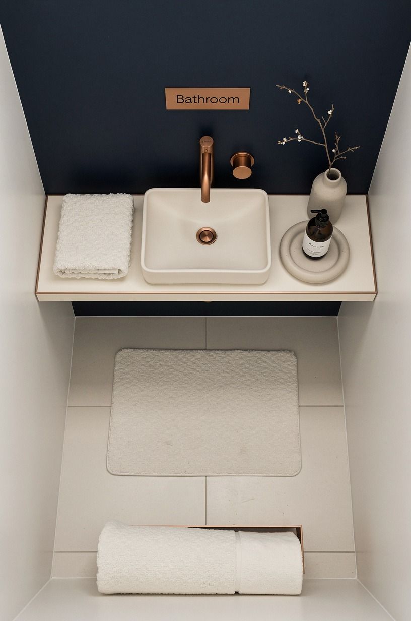 Float a shelf where your guests can use it