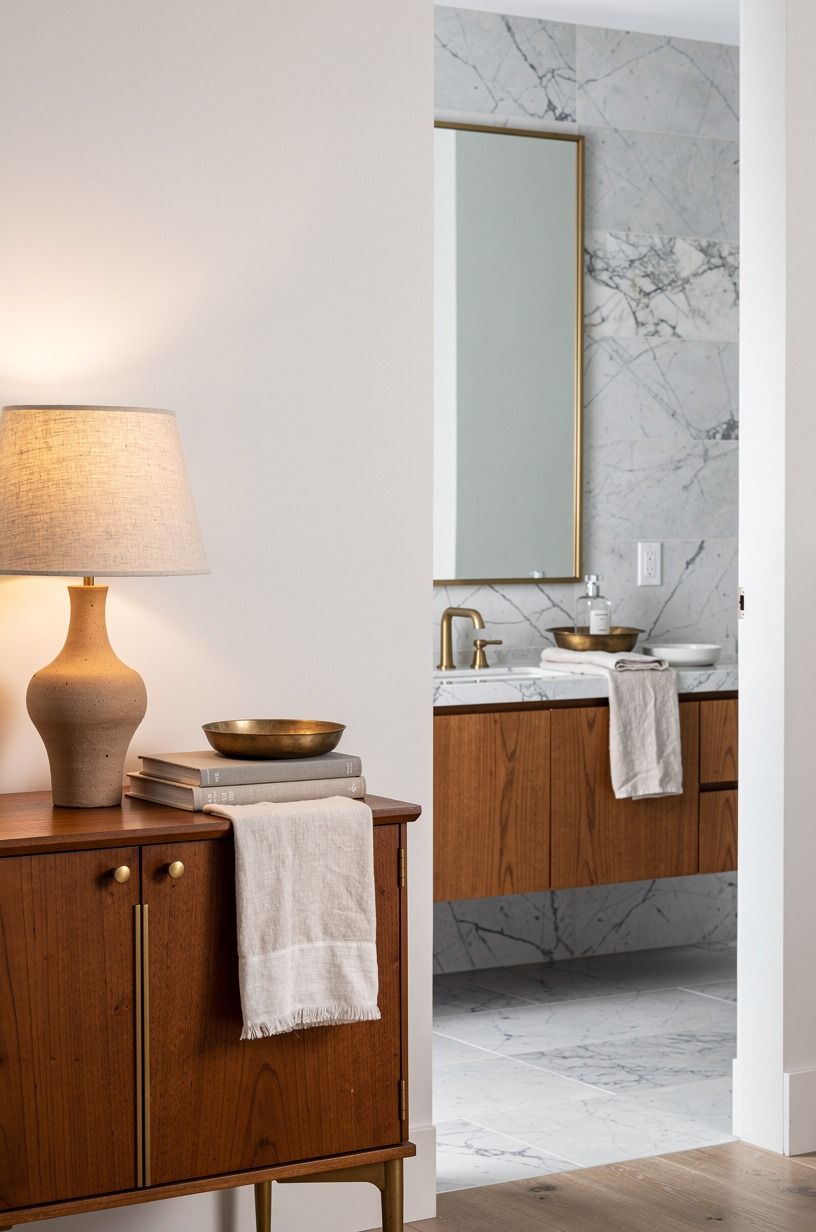 Swap trendy black hardware for a finish that can mellow