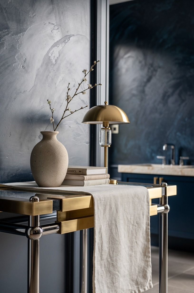 Mix Brushed Brass Over Polished Chrome