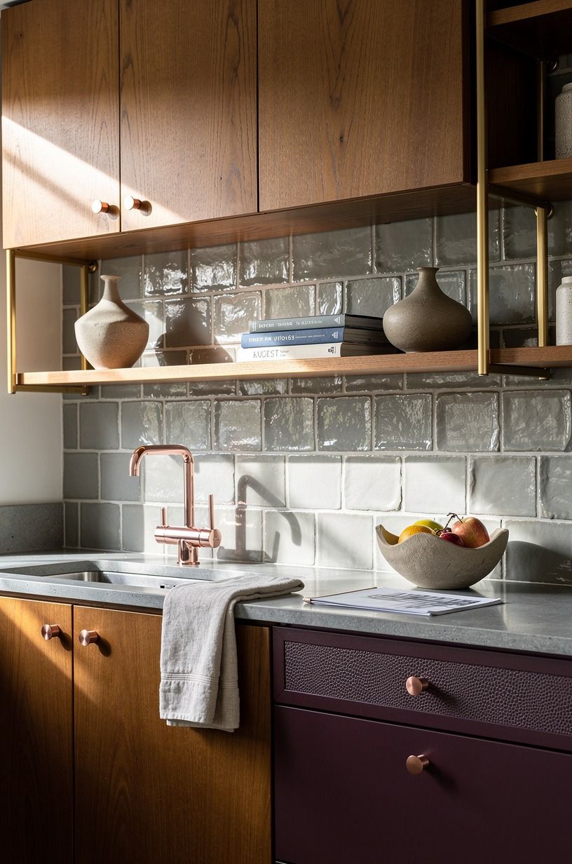 Use hand-glazed tile with imperfect edges