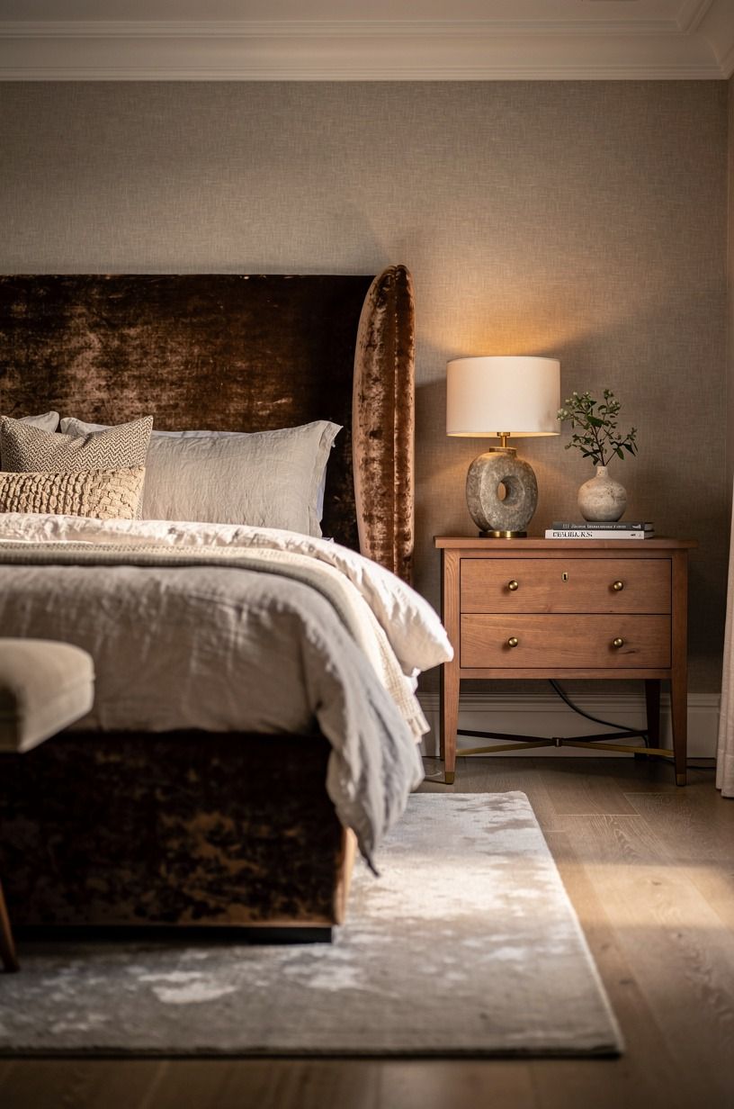 Choose a headboard with a little drama