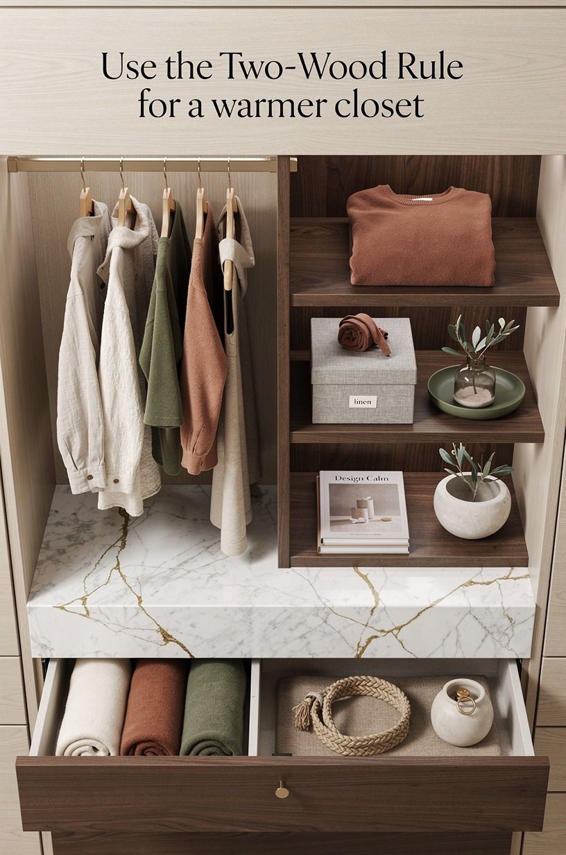Use the Two-Wood Rule for a warmer closet