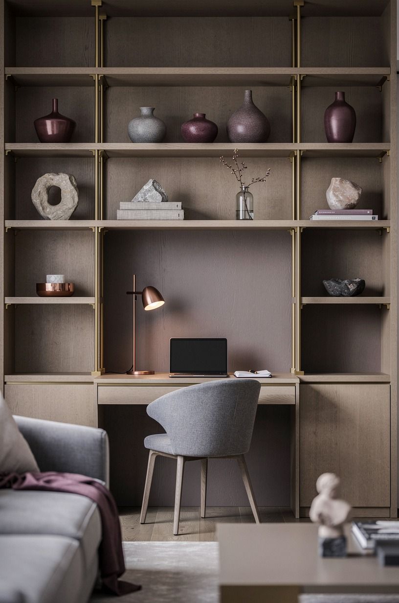 Mix Display Shelves With One Useful Work Zone