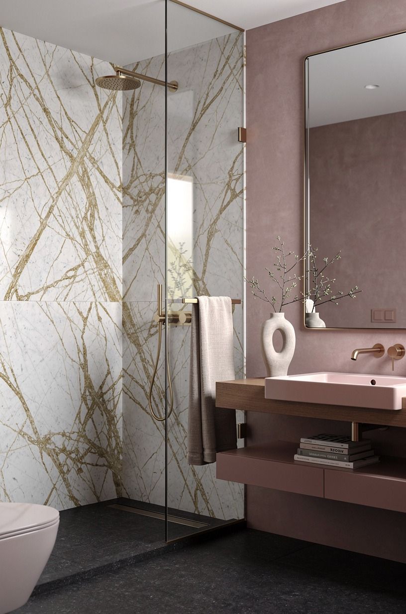 Add a shower wall that earns its drama