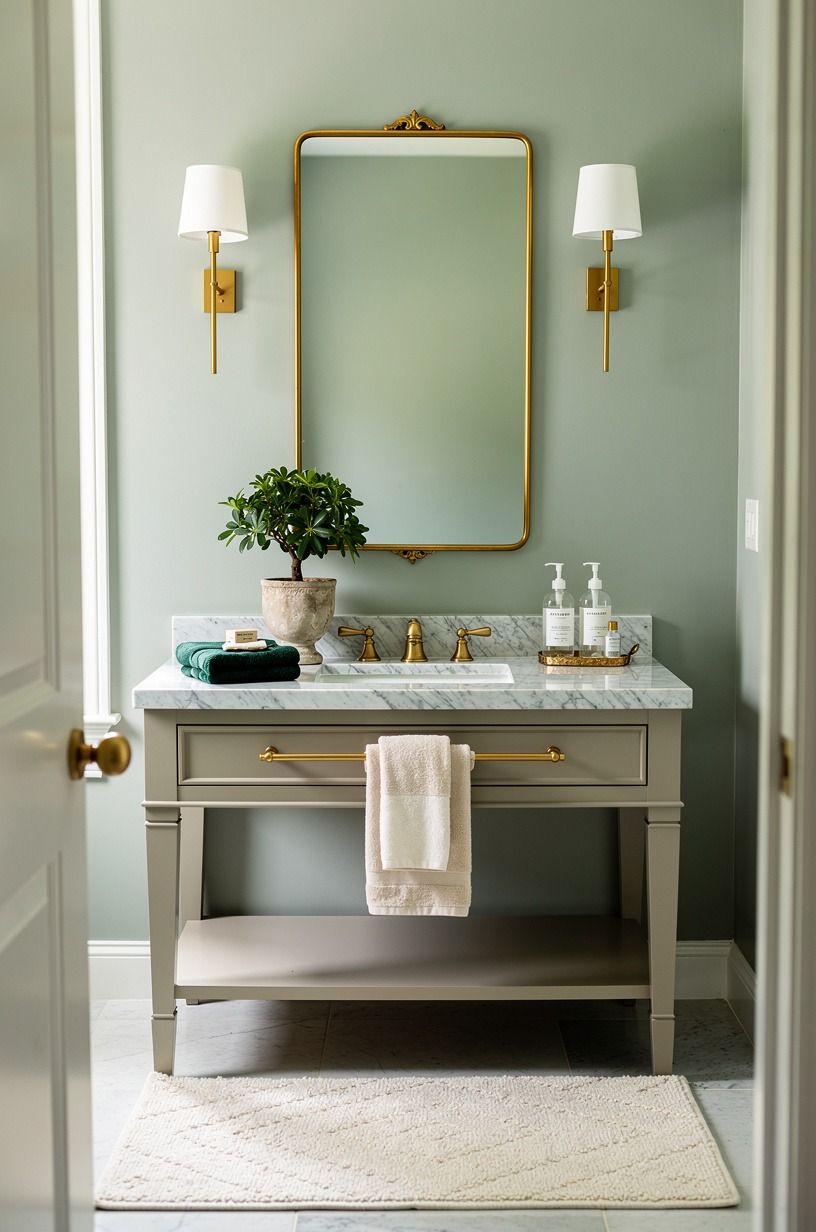 Paint the upper walls in Sherwin-Williams Sea Salt
