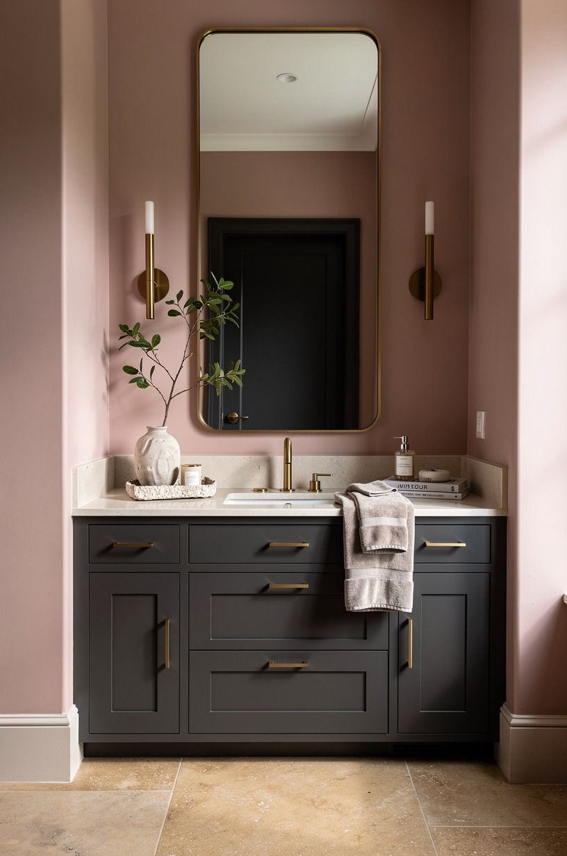 Hang a taller mirror above the vanity