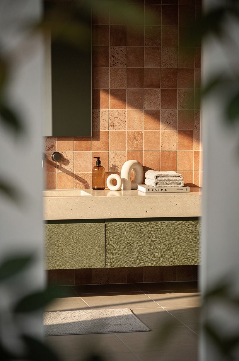 Let hand-glazed tile carry the splash zone