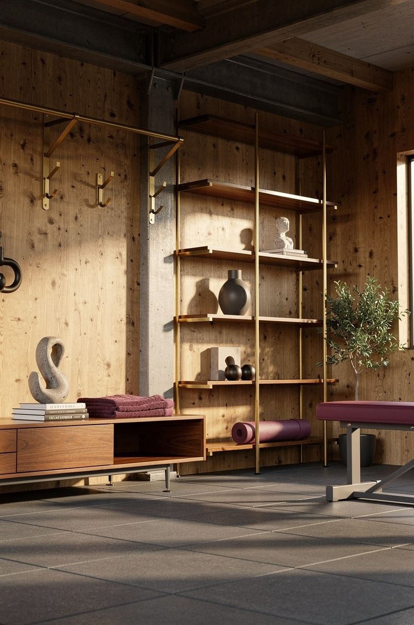 Choose exposed wood over fake brick panels