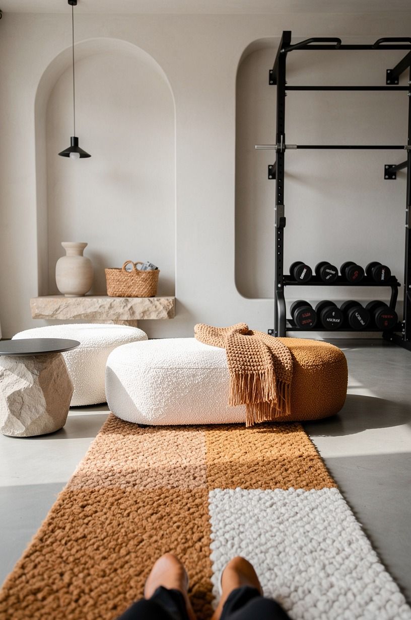 Mix matte metal with soft textiles