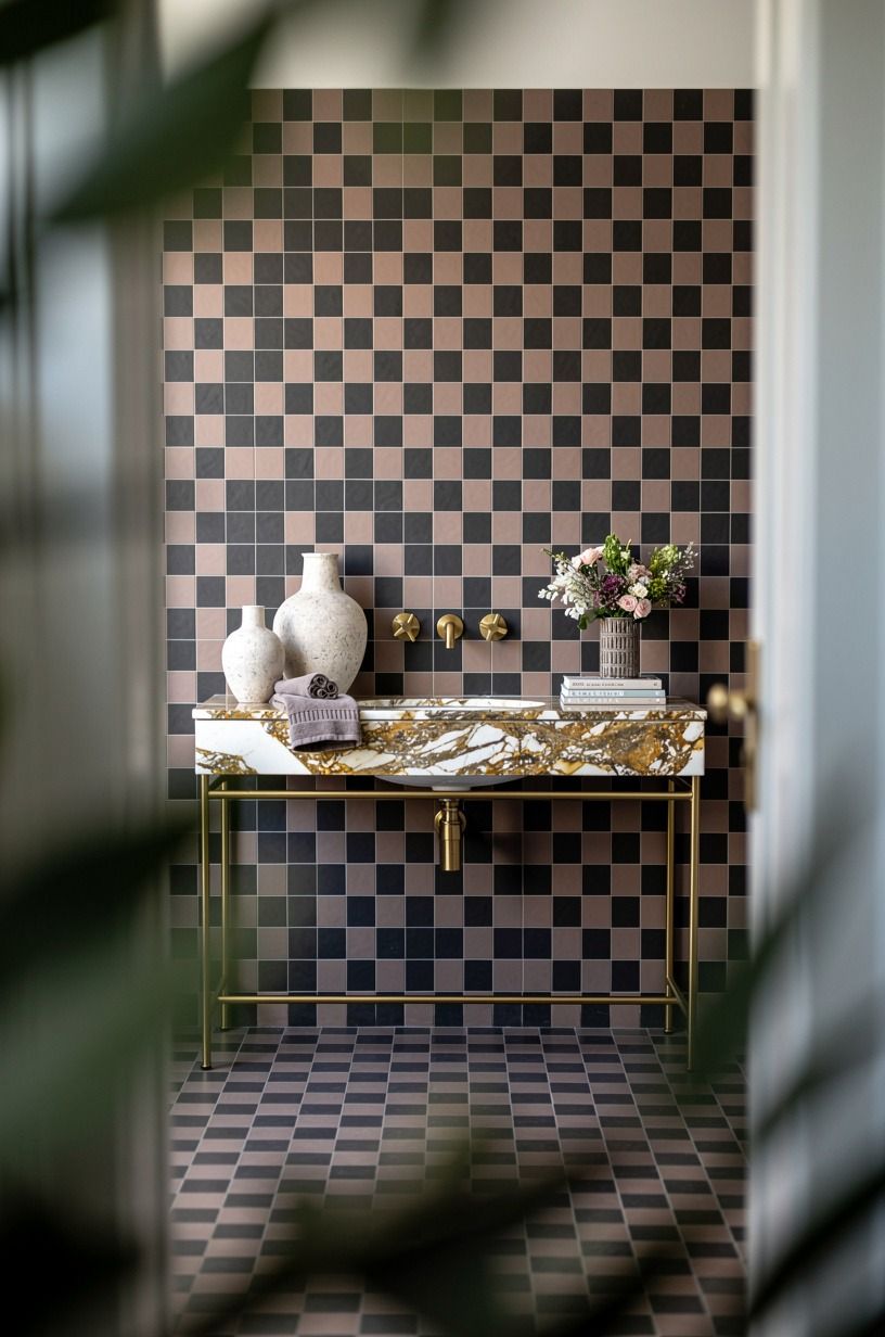 Build the Two-Tone Tile Rule from floor to wall