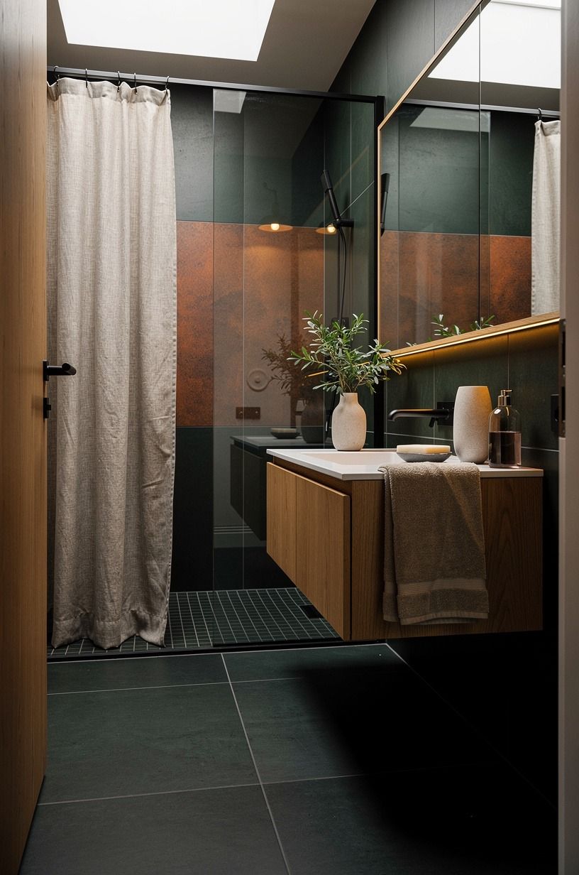 Can dark wet room ideas make a small bathroom feel bigger?
