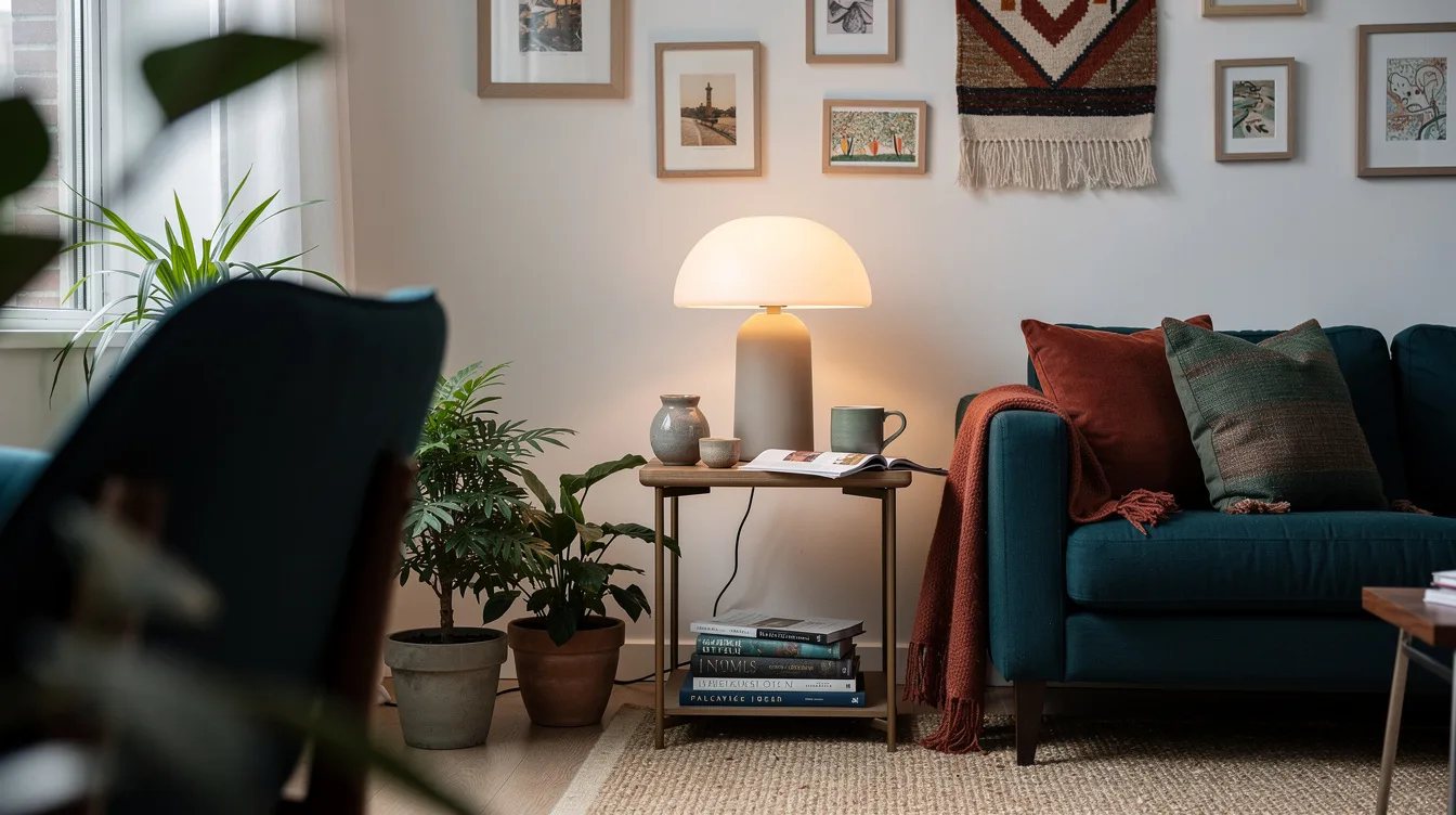 Anchor a Corner With a Mushroom Lamp